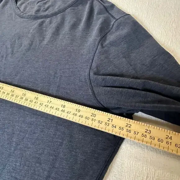 Lululemon Men's Large Long sleeve Crewneck T-Shirt Heather Blue athletic work - Picture 4 of 9